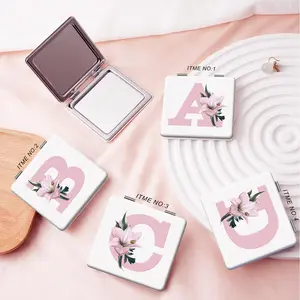 Portable Folding Makeup Mirror, Travel Hand Mirror, Mini Handheld Square Metal Frame, Ideal Gift for Valentine's Day, Thanksgiving, Various Festivals