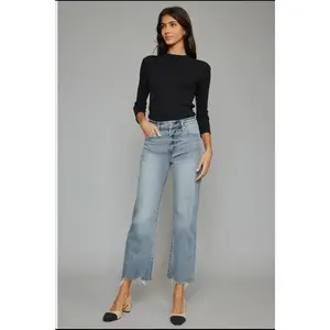 Violet High Rise Slim Wide Leg Jeans
