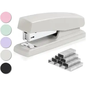 Desktop Staplers with 640 Staples, Office Stapler, 25 Sheet Capacity, White