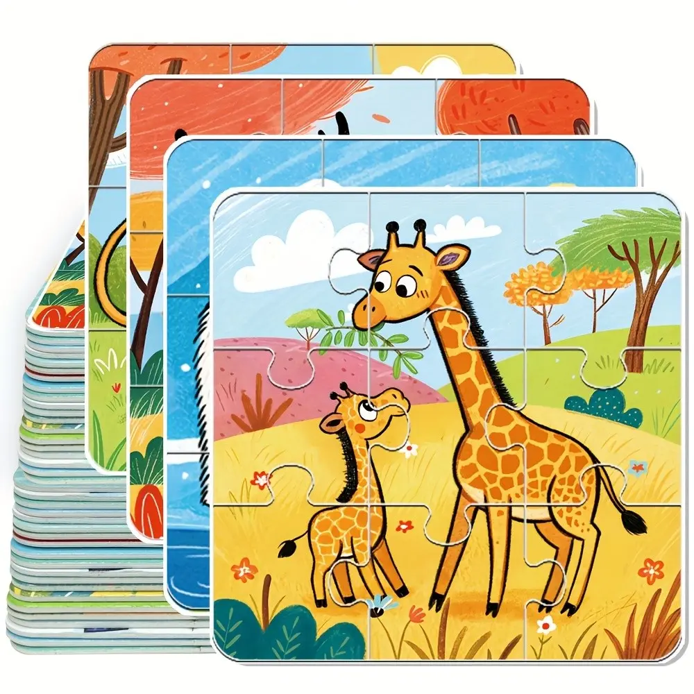 36-Piece Kids Puzzle Set with Parent-Child Matching Patterns, Early Education Travel Toy, Ideal for Preschoolers, Puzzles for Toddlers, Christmas & Back-To-School Gifts