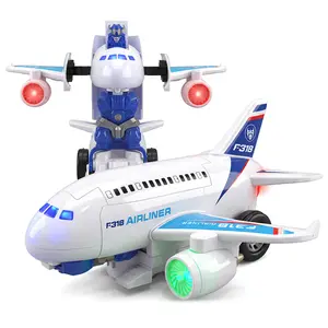 Friction-Powered Airplane Toy, 1:200 Scale with Flashing Lights, Sound Effects, Toddler Toys for Ages 3-8, Christmas or Birthday Party Pretend Play Vehicle Gift