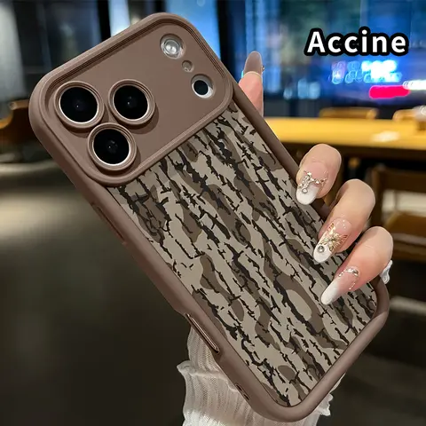 Wood Grain Camouflage Soft TPU Smartphone Case - American Retro Cowboy Fashion Unisex Cellphone Cover for iPhone 17 Pro Max,16 Plus,15,14,13,12,11,XR,Air - Anti-Slip Grip, Durable Preppy Street Style Accessory with Enhanced Protection for Daily Carry