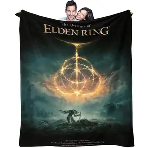 Elden Ring Pattern Throw Blanket, All-Season Use, Suitable for Bed Sofa Car Room Decor, Perfect Gift, Single-Sided Print Blanket