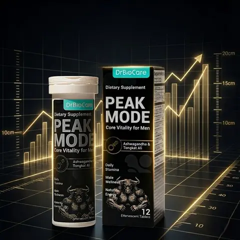 DrBioCare Men's Vitality & Energy Effervescent Tablets - With Tongkat Ali, Shilajit,Ashwagandha & L-Arginine for Daily Wellness
