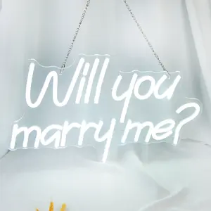 Will You Marry me？Neon Sign, Light up Led Neon Lights Sign for Aesthetic Decor Valentine's Day Wedding Proposal Live Party Bachelorette Party Birthday Wedding Engagement Party 19.6″×11.8″