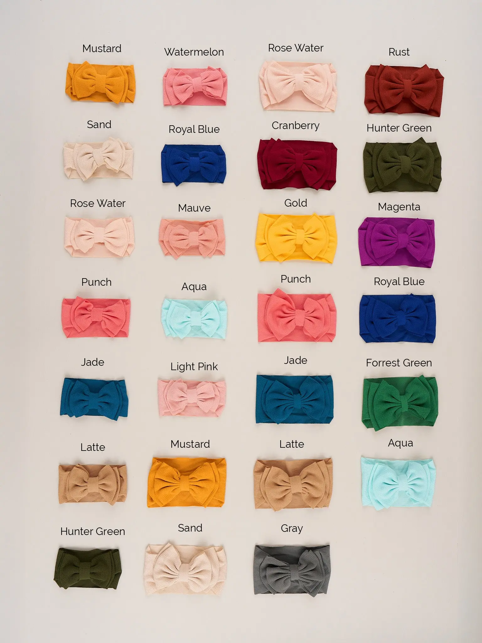 Double Layer Waffle Bow Headwrap - 27 Colors Available