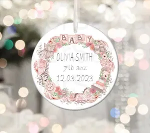 Personalised New Baby Arrival Gift, Hello My Name Is, Birth Gift, Baby Boy Gift, Baby Girl - Plaque Christmas Bauble Keepsake
