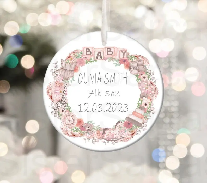 Personalised New Baby Arrival Gift, Hello My Name Is, Birth Gift, Baby Boy Gift, Baby Girl - Plaque Christmas Bauble Keepsake