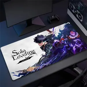 Solo Leveling Sung Jin-woo Playmat Anime Playing Pad Gaming Desk Mat, Gaming Keyboard Mouse Pad, Game, Anime, Desk Mat Gaming Gear for Work Game Office Home, Gift for Friends (NO RGB LED)