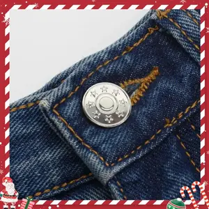 No-sew Instant Button for Jean, 6 Counts Round Detachable Metal Buttons, Clothes Accessories for Men & Women, Household Sewing Accessories for Jeans Trousers Clothes, Summer Essentials