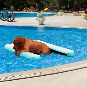 JAIN Inflatable Dog Boat Ramp Floating Dock Water Ramp Ladder for Pool, Boat, Non-Slip EVA Floating Ladder for Dog Up to 220 LBs, Safe & Easy Access