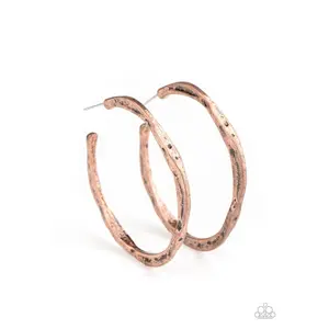 ASYMMETRICAL ATTITUDE EARRINGS - COPPER - PAPARAZZI - 1253