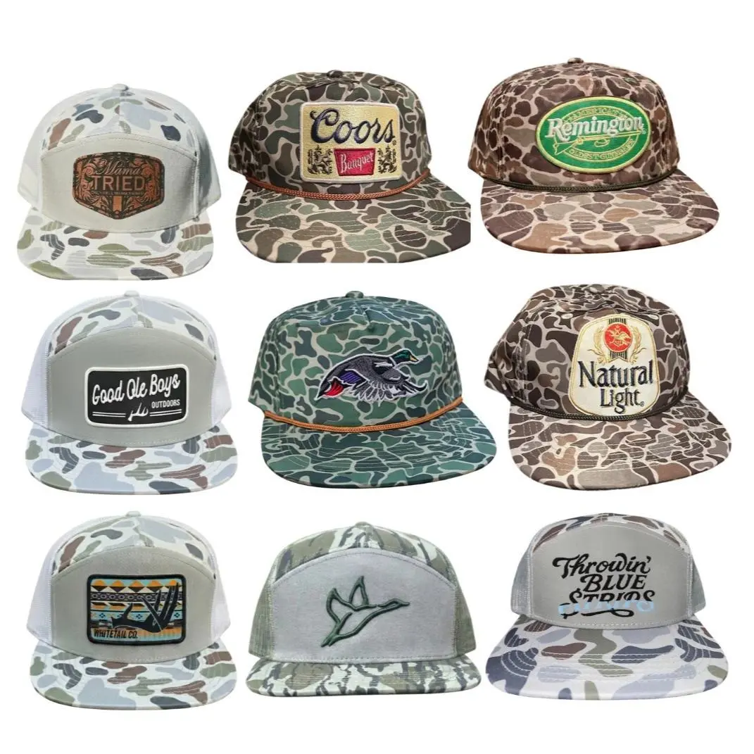 Full Limited Camo Trucker Hats Collection (13 Styles) New | Premium Hunting Camo Mesh Snapback Hats | Deer, Duck, Outdoor, Western Cowboy, Fishing & Country Trucker Caps for Men