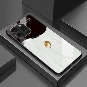 Suitable for [iPhone 16 Pro] Personality simple split dragon pattern creative business high-end anti-drop glass mobile phone case affordable anti-drop anti-fingerprint-888