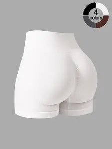 Women's Sports Shorts with High Elasticity High Waist Cinched Folded and Lifted Buttocks Breathable Holes Yoga Clothes Gym Training Running Cycling Clothes, Workout Impact Shorts