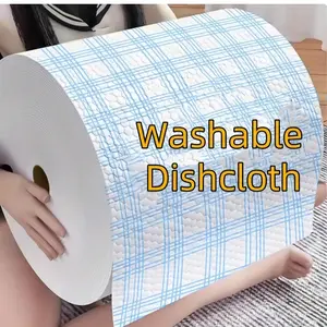 40pcs 30*30cm Multi-Purpose Blue Plaid Absorbent Cleaning Cloths Washable Dishcloth - Wet & Dry Use, High Absorbency Kitchen Cleaning Rags, Disposable Napkins, Suitable For Home And Restaurant