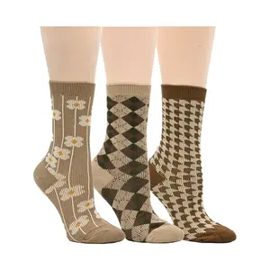 Envy Legwear Set of 3 Cotton Blend Fashion CrewSocks