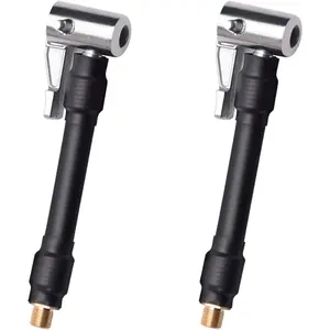 2 count Air Inflator Hose Adapter Convert Twist On Connection to Lock On Connection, Locking Air Chuck with Hose and Standard Tire Valve Fine Thread