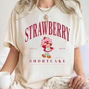 Women's Strawberry Shortcake School Berry T-Shirt Casual Round Neck, Full Colors, Full Size