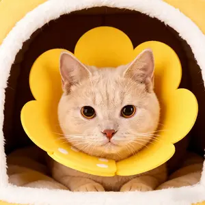 1pc Elizabeth recovery collar, prevents licking and biting, post-surgery scratch protection, comfortable and soft cat headgear