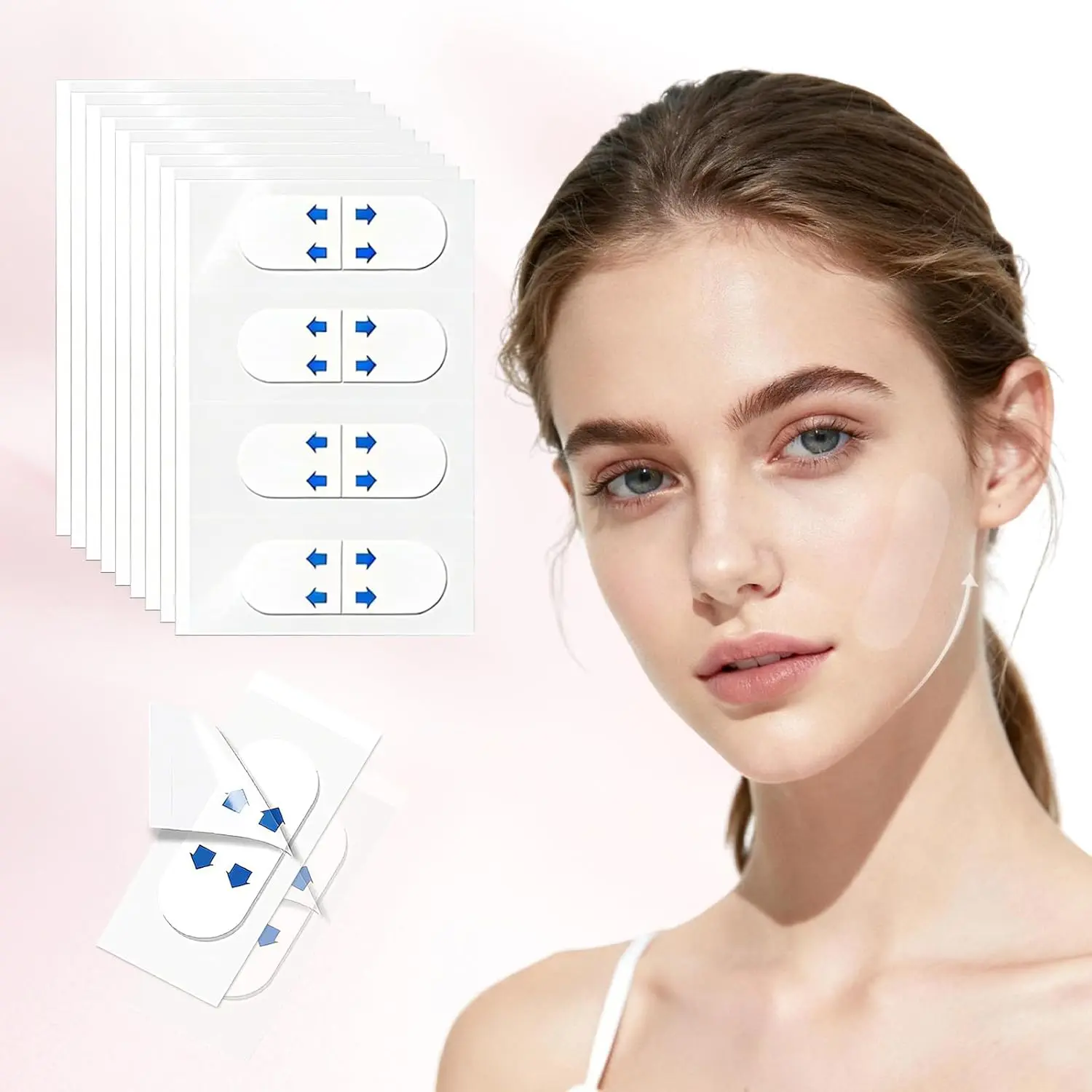 20/40/80stickers stickers Transparent Face Lifting Tape, Comfortable & Invisible Face Tape for Photo-Ready Jawline Definition for Events. Perfect for Events, Parties and Weddings, Jaw Enhancer, Jawline Shaper