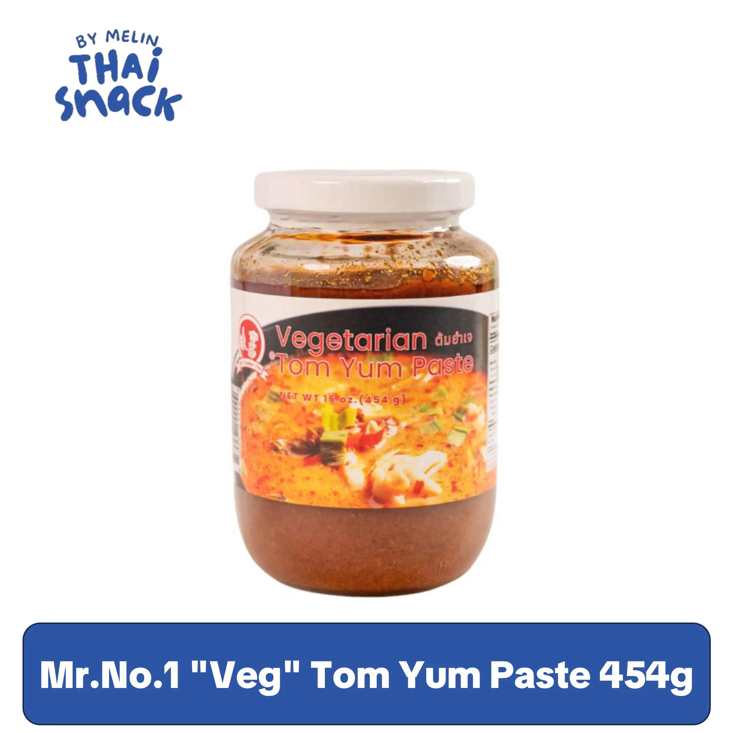 Mr.No.1 Vegetarian Tom Yum Paste (454g) - Convenient Ambient/Room Temp Storage, Versatile Cooking Ingredient, Vegetarian Dip