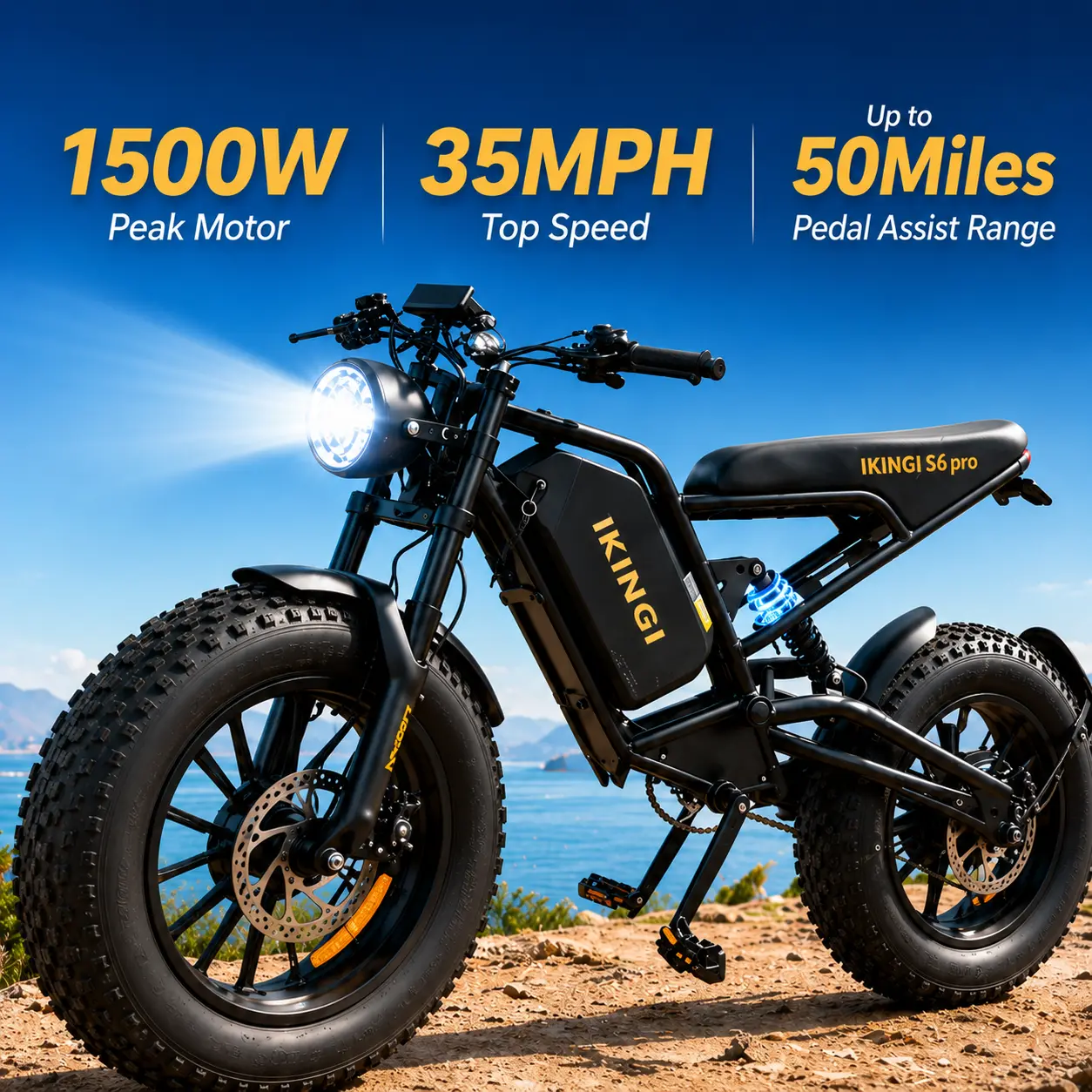 1500W Motor Adult Electric Bike - 60V22Ah Removable Battery, Full Suspension, 20-Inch All-Terrain Fat Tires, 35MPH Top Speed, 50 Mi Range, LED Headlights, UL2849 Certified, Ideal for Commuting & E-Biking