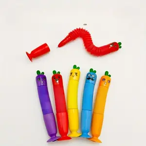 Creative Cartoon Carrot Vegetable Pen Extenders, Fine Tip Design, Suction Base, Student Creative Stationery, 4/8pcs Set