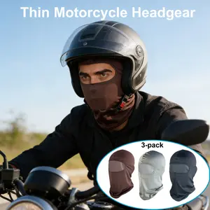 Breathable Motorcycle Helmet Liners Set of 3, Ice Silk Material Full Face Coverage, Dustproof Sun Protection, Quick Dry, Multiple Scenarios