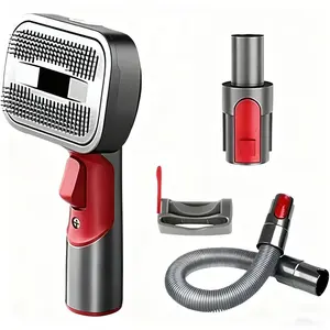 Pet Grooming Kit for Dyson V7 V8 V10 V11 V12 V15 Vacuum De Shedding Knotting Brush Attachment for Dogs Cats with Hands-Free Operation & Push Button Hair Removal