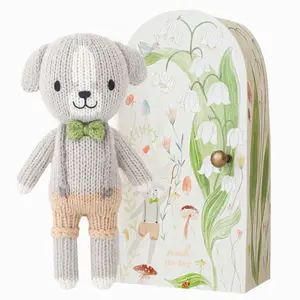 cuddle+kind Tiny Noah the dog 6" hand-knit doll - 1 doll = 10 meals, fair trade, heirloom quality, handcrafted in Peru, 100% cotton yarn