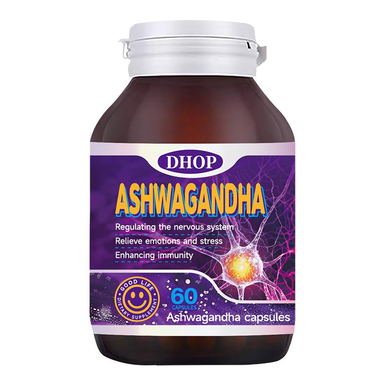 DHOP Premium Ashwagandha Capsules - 60 Count High Potency 5% Withanolides Extract for Nervous System Balance & Stress Relief