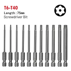 11-Piece Precision Star Torx Screwdriver Set, S2 Alloy Steel, 75mm Length, Sizes T6-T40, Essential for Vehicle & Electrical Maintenance DIY Tools Kit, Screwdriver Bits