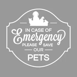 In case of Emergency Pet Safety Sticker - Set of 2