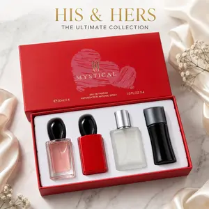 MYSTICAL His and Hers Perfume Gift Set | 4-Piece Luxury Fragrance Collection for Couples | Long Lasting Eau De Parfum Travel Spray (30ml x 4)