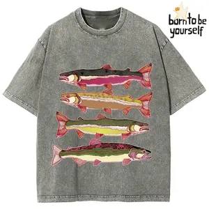 Sardines Swimming Unisex Vintage Washed Tee