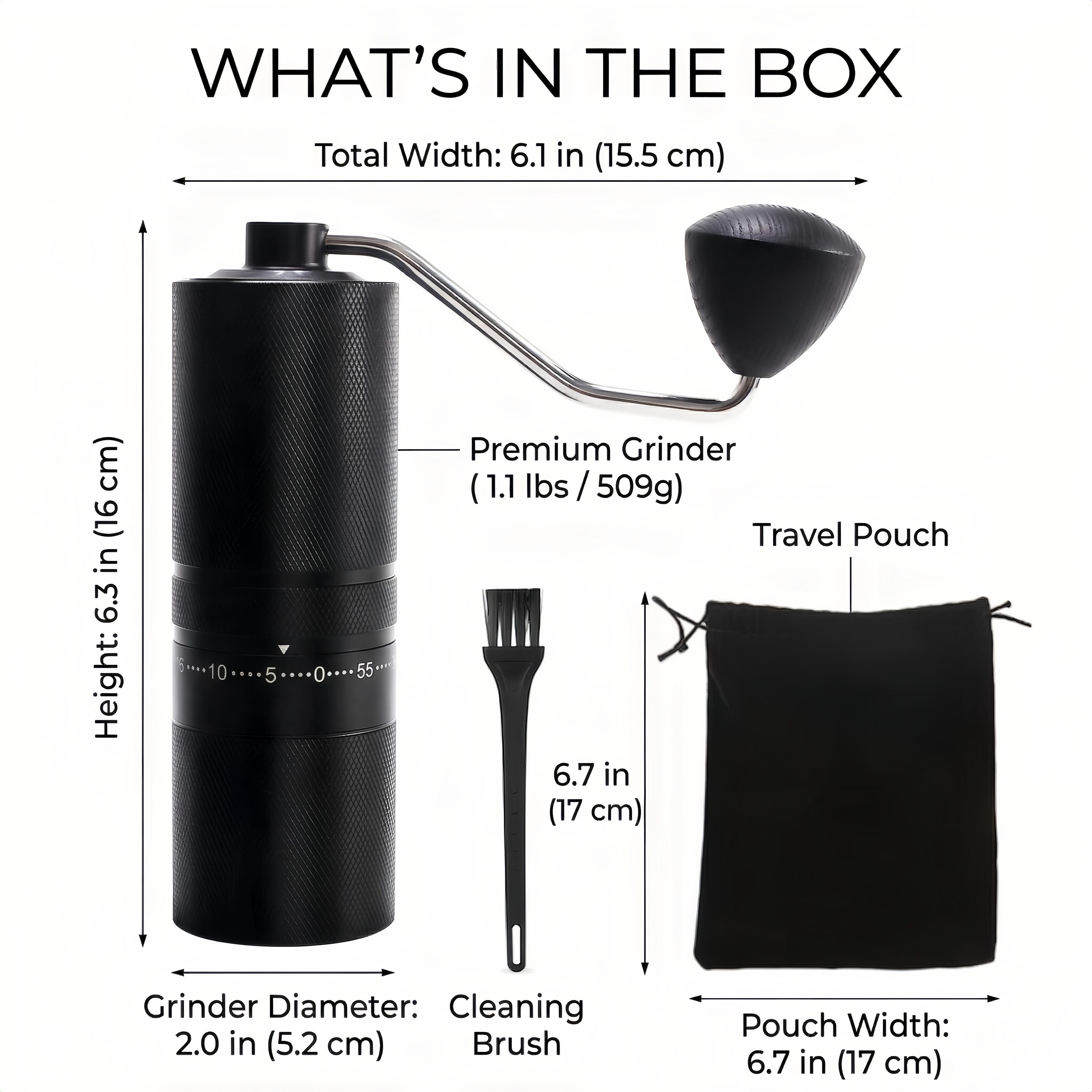 Dwell Home Barista Hand Mill | Heavy-Duty Metal Grinder & 7-Core Burr Coffee Portable