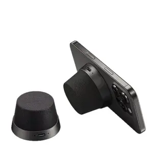 ABS Magnetic Phone Stand + Mini Speaker Portable Bluetooth Phone Stand Speaker with Stylish Design 360° Sound Field & RGB Lighting Smartphone Transparent
