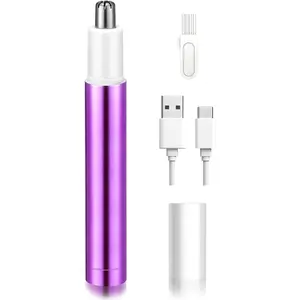 Nose Hair Trimmer for Women,Women's Nose Hair Trimmer, Powerful and Versatile Trimmer for Women, Easy to Clean, USB-C Rechargeable,Compact and Portable,Purple
