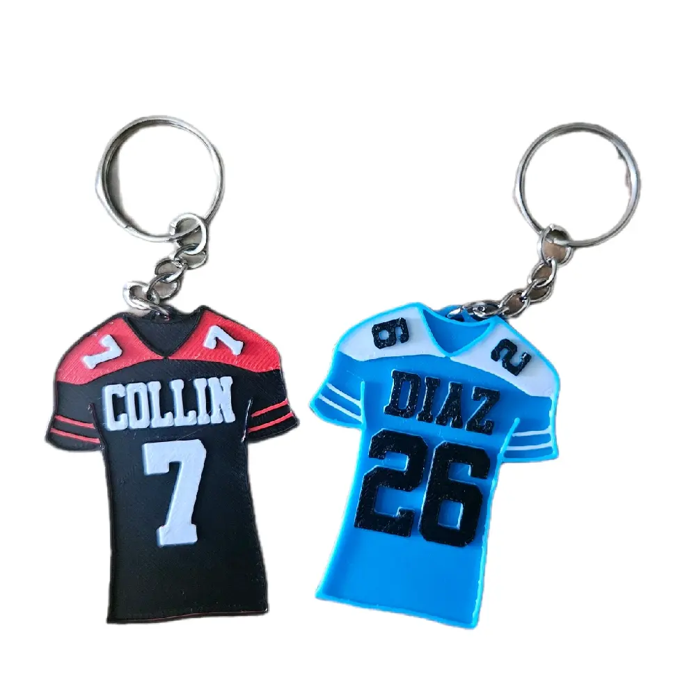 Personalized Football Jersey Keychain Bag Tag 3D Printed Gift for Sports Fans Gift for Kids Football Team Gift Custom Keychain Bag Tag