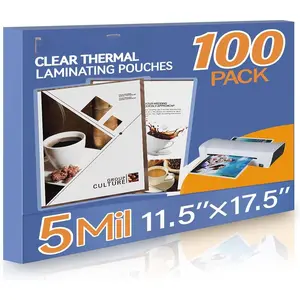 100 Pack Laminating Sheets, Hold 11 x 17 Inch Sheet, 5 Mil Clear Thermal Laminating Pouches 11.5 x 17.5 Inch Lamination Sheet Paper for Laminator, Round Corner