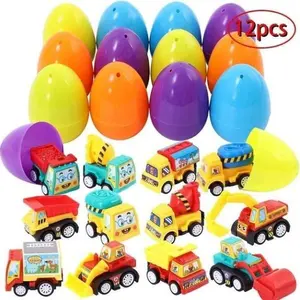 DIY Easter Egg Set with Mixed Colors Surprise Eggs and Pull-Back Cars, Creative Children's Open-Shell Egg Set, the Perfect Easter Gift