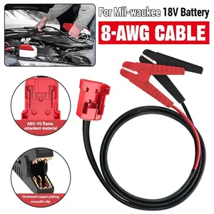 For Mil.waukee M18 Battery Jumper Cables Adapter - 8AWG 5.9FT Booster Cables for Dead Car Battery, Use Your M18 18V Power Tool Battery as Emergency Jump Starter