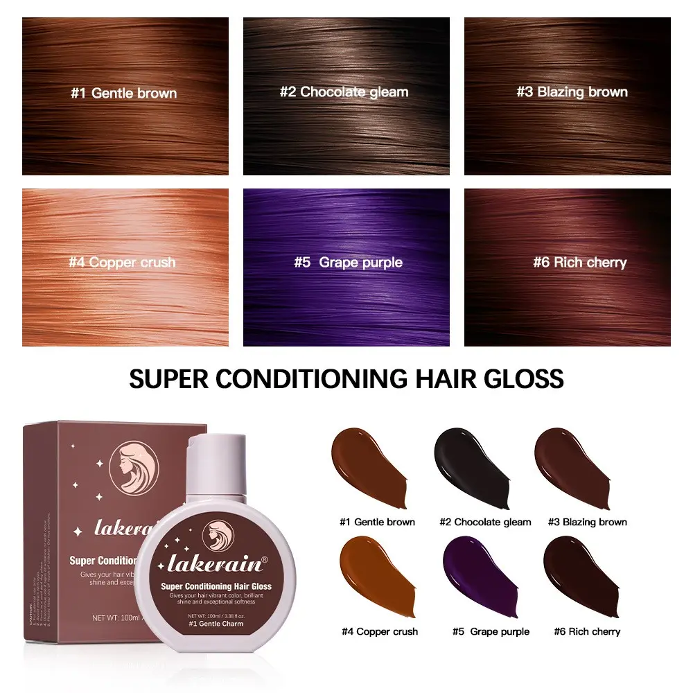1Pcs Super Conditioning Hair Gloss Conditioner Tinted Hydrating Moisturizing Moisturizer for Brown Red Or Purple Hair Boosts Color and Radiant Glossy Shine, Repairs Damage Womens cosmetics Haircare Haircare Solution