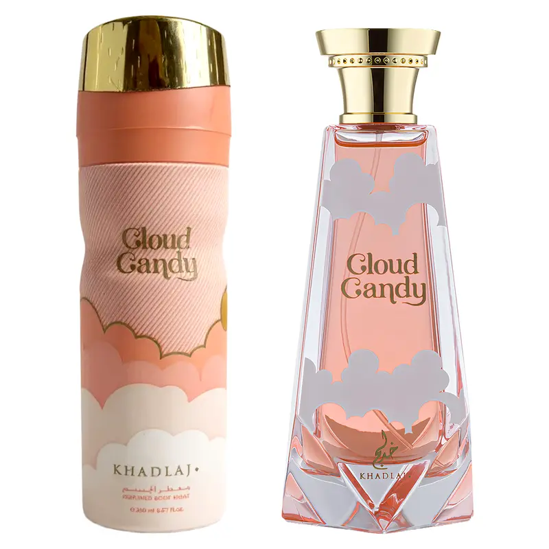 Khadlaj Cloud Candy 2 Piece Gift Set for Unisex (3.4 Ounce, Eau de Parfum + 6.8 Ounce, Body Spray)