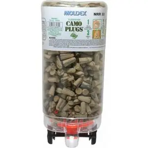 Moldex One Touch Disposable Non-Refillable Earplug Dispenser with (500 Pairs) 33 dB Earplugs Camouflage Earplugs, 500 Pairs, Includes Mounting Hardware 6648