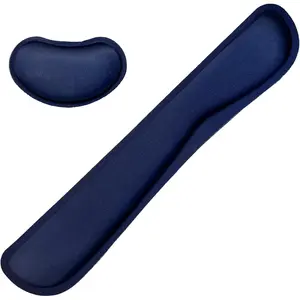Keyboard Wrist Rest Mouse Wrist Support Set Memory Foam Wrist Rest Pad for Computer Laptop Keyboard Mouse Ergonomic Wrist Cushion Support for Typing Pain Relief Gaming Home Office Navy Blue