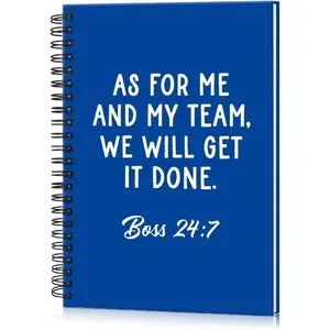 As For Me And My Team We Will Get It Done 160 Blank Pages Dark Blue Hardcover Spiral Notebook, Appreciation Gifts for Men Manager Supervisor Leader Coworker Colleague, Funny  Day Gifts