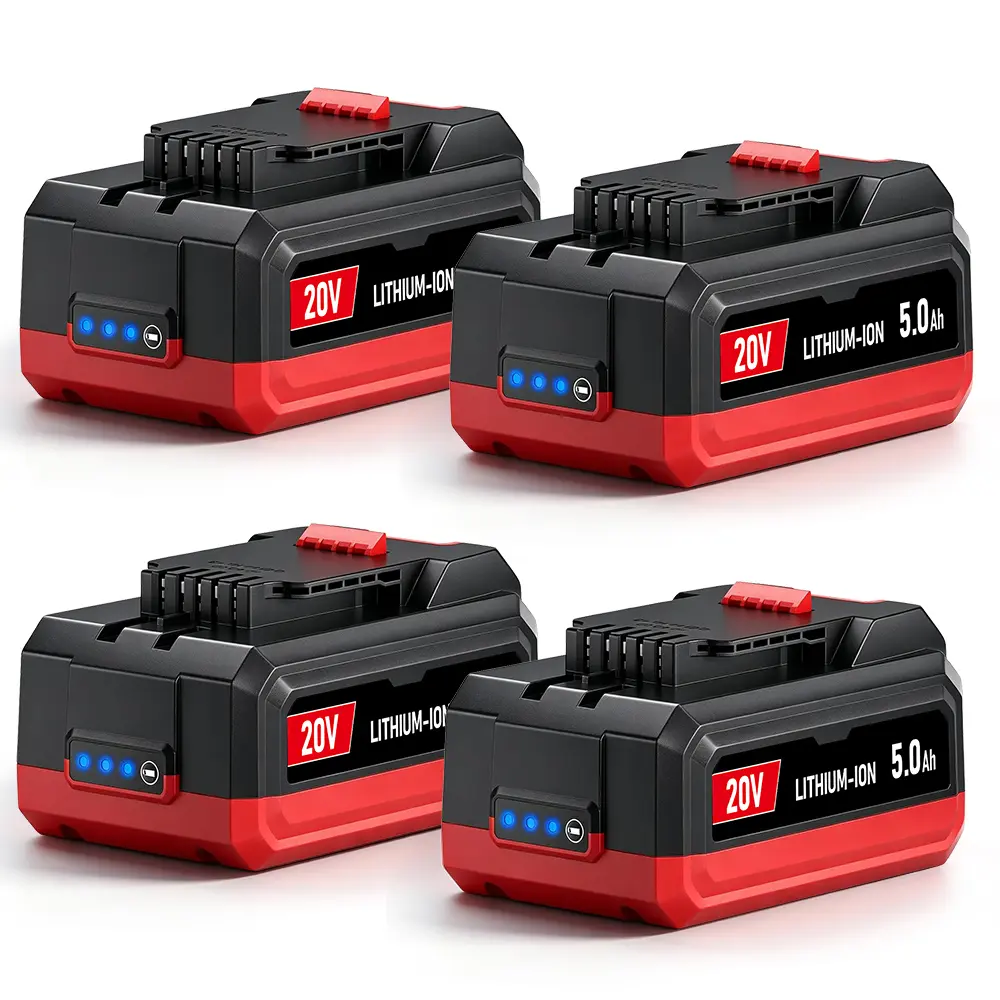 4Pack 20V 5.0Ah Lithium-Ion Replacement Battery Pack for Bauer 20V Cordless Power Tools