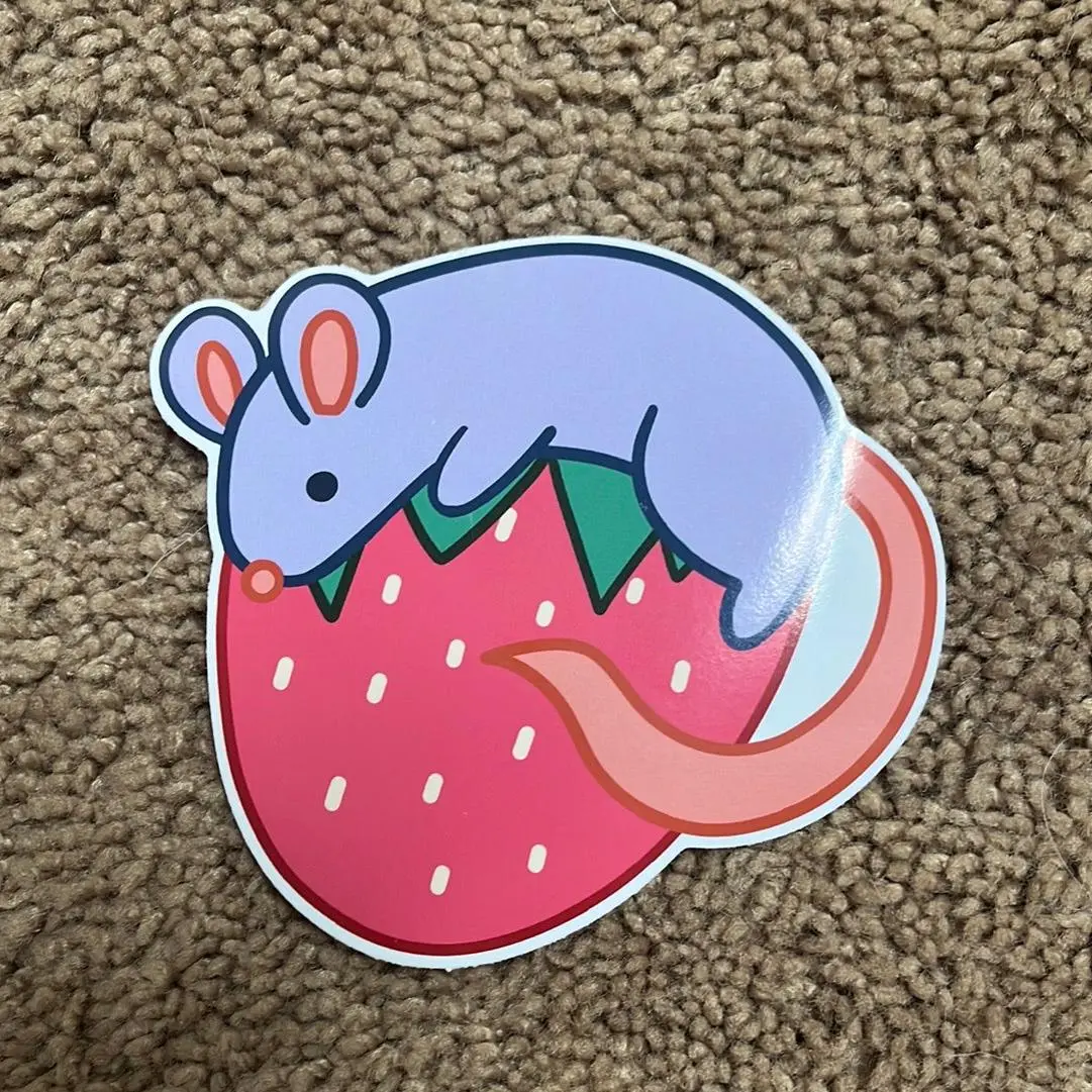 Rat Strawberry Sticker vinyl sticker
